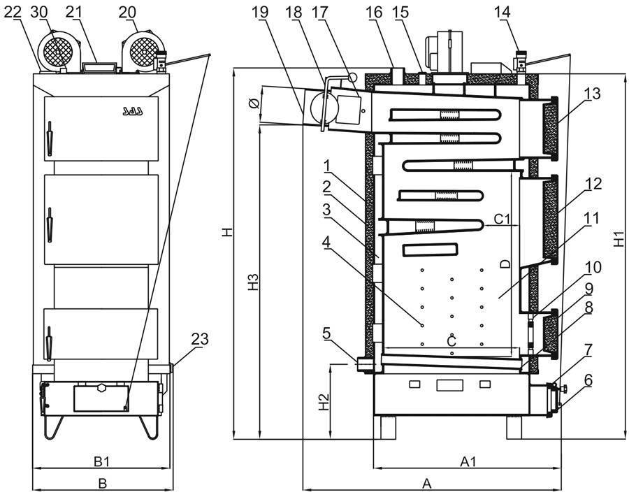 Твердотопливный котел своими руками: схема самодельной конструкции, технология сборки, водогрейные баки