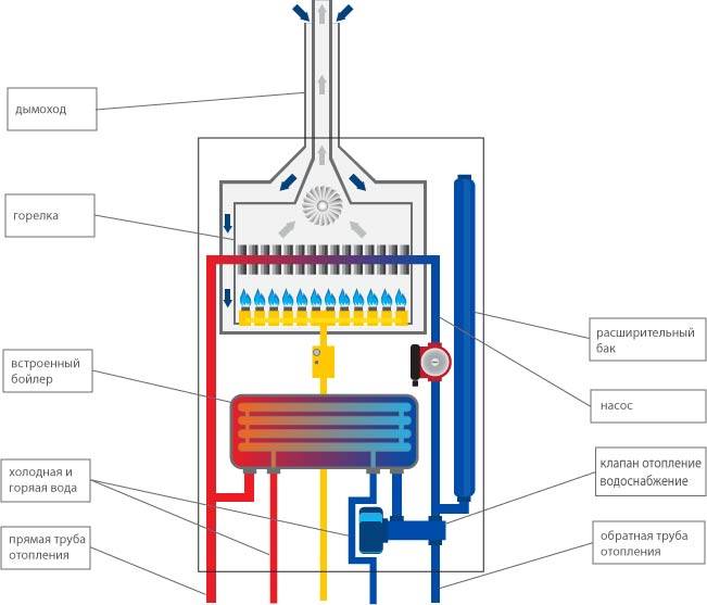 Перед покупкой полезно узнать, как все устроено: схема двухконтурного газового котла и принцип работы