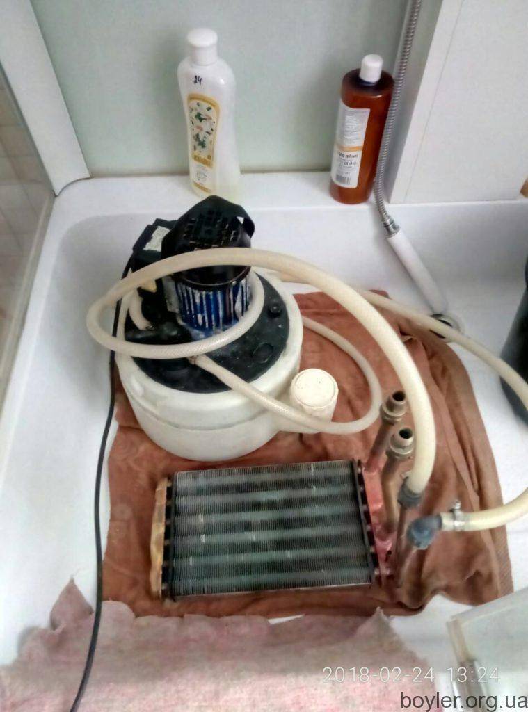 Промывка теплообменника газового котла: очистка одноконтурного и двухконтурного устройства своими руками