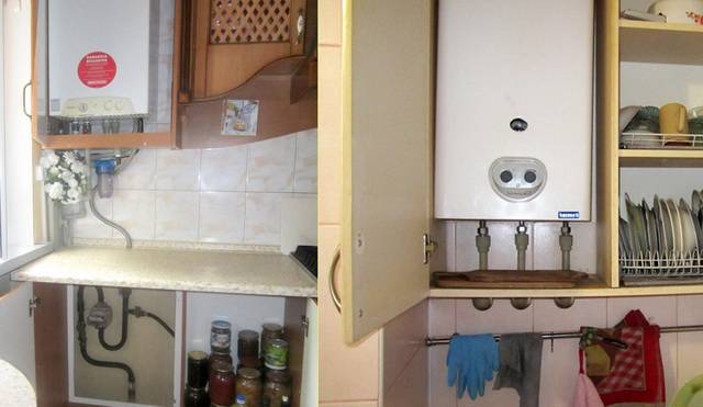 Газовый котел на кухне: как спрятать или вписать в интерьер