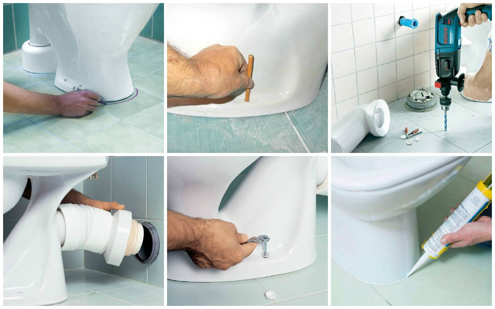 Как установить унитаз на пол из кафеля (керамической плитки) своими руками