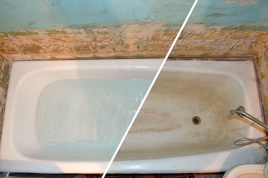 Реставрация чугунной ванны своими руками: эмалировка жидким акрилом (+ видео)