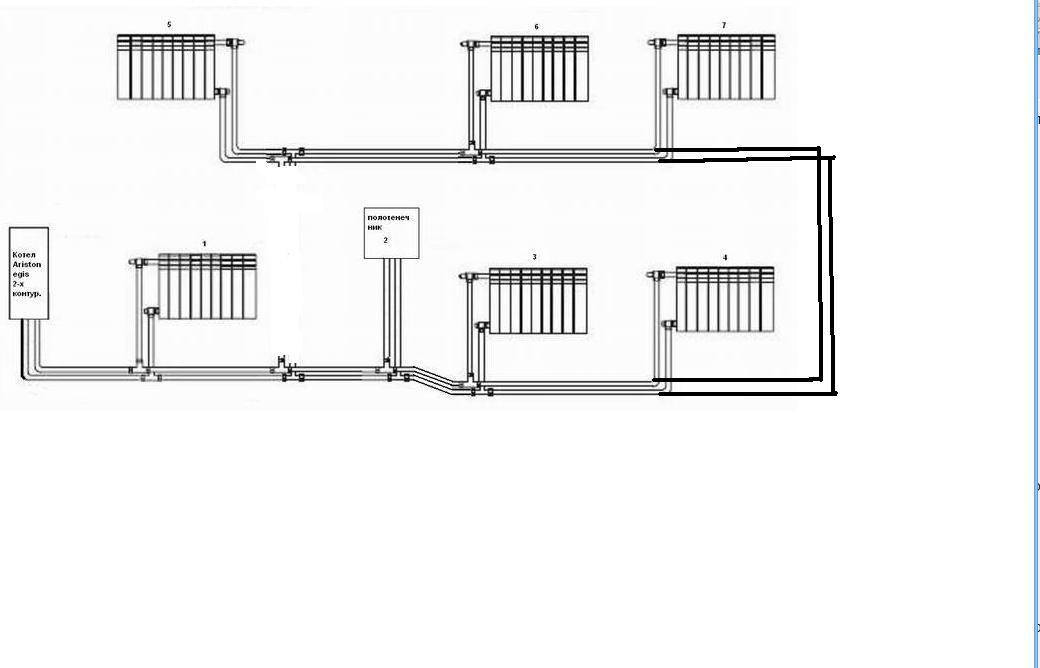 Система отопления 2-х этажного частного дома, схемы