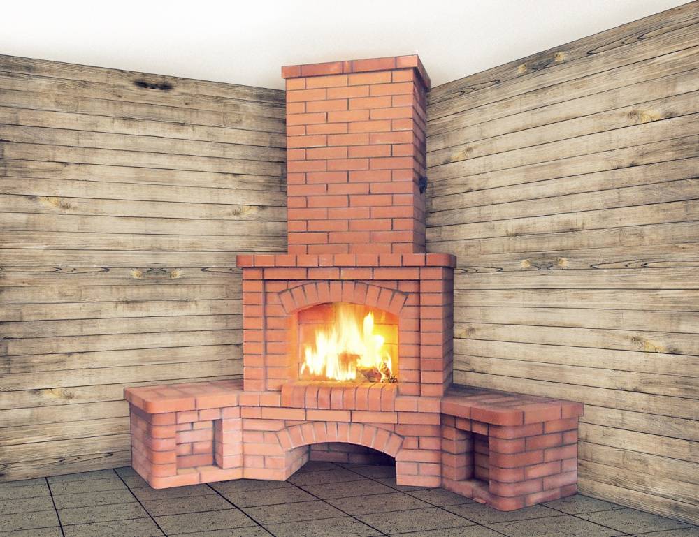 Угловая печь камин для дачи на дровах: как сделать своими руками дровяное устройство длительного горения