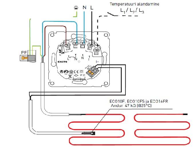 Подключение теплого пола к терморегулятору, схемы подключения электрического и водяного пола