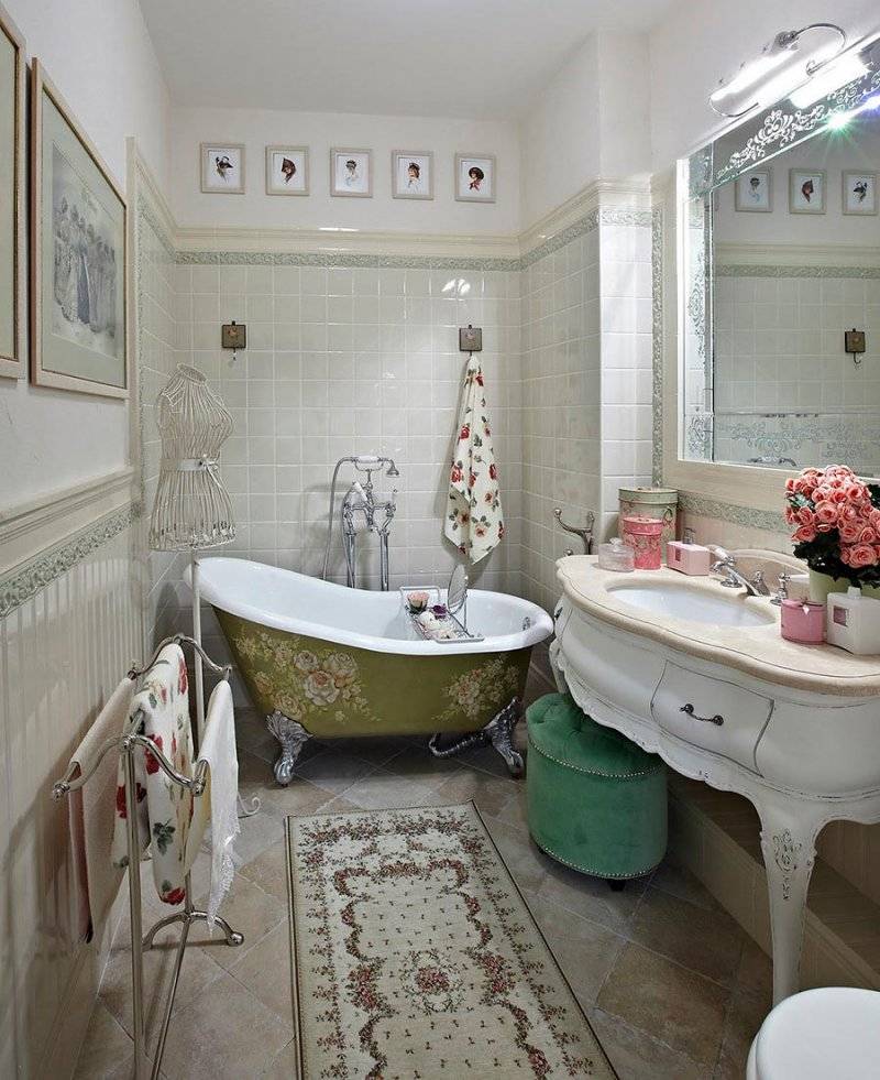 Ванная комната в стиле прованс - 15 фото интерьеров