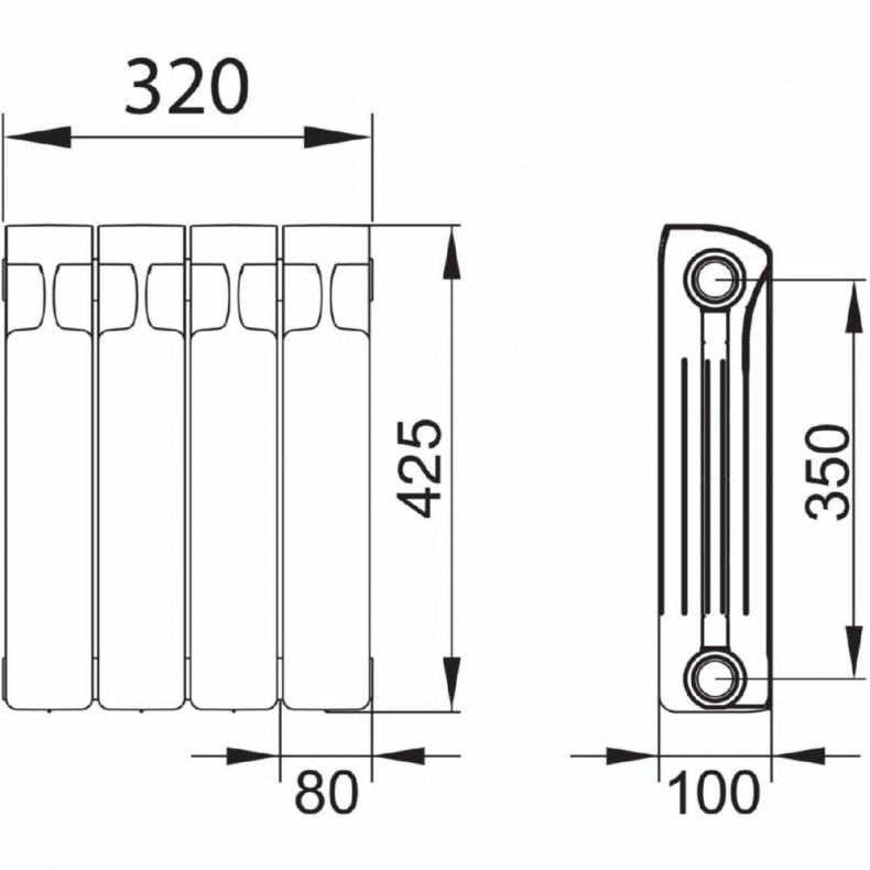 Размеры батарей отопления - выбираем габариты по высоте, длине и ширине радиаторов