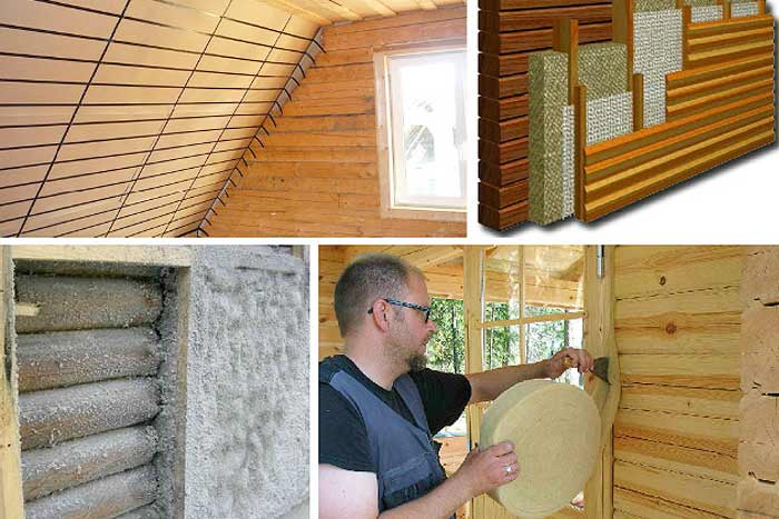 Как произвести утепление стен деревянного дома изнутри своими руками