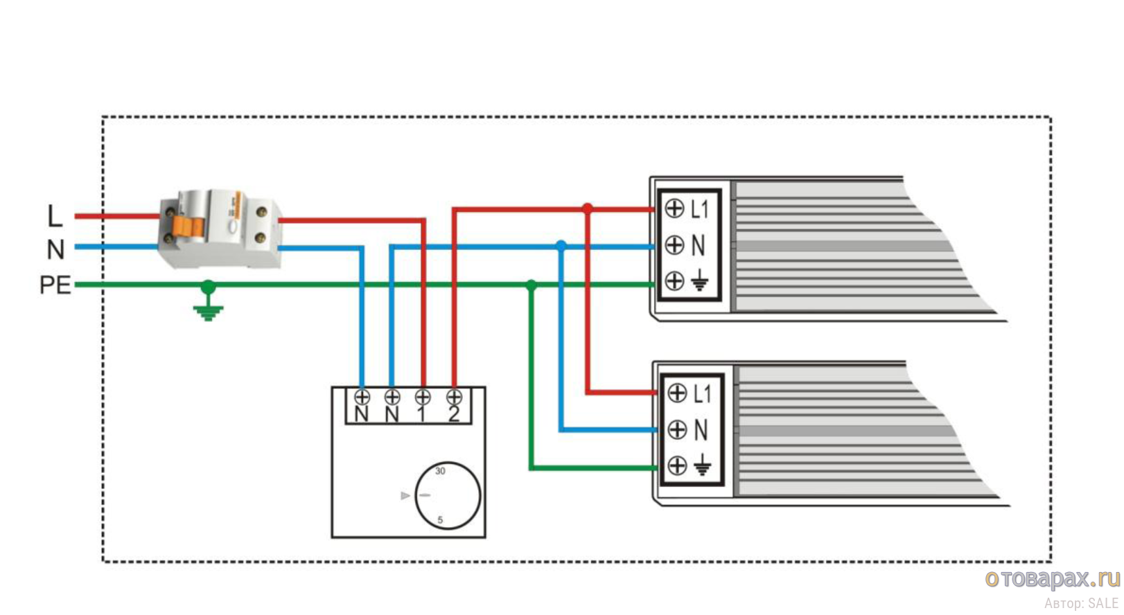 Подключаем инфракрасный обогреватель через терморегулятор